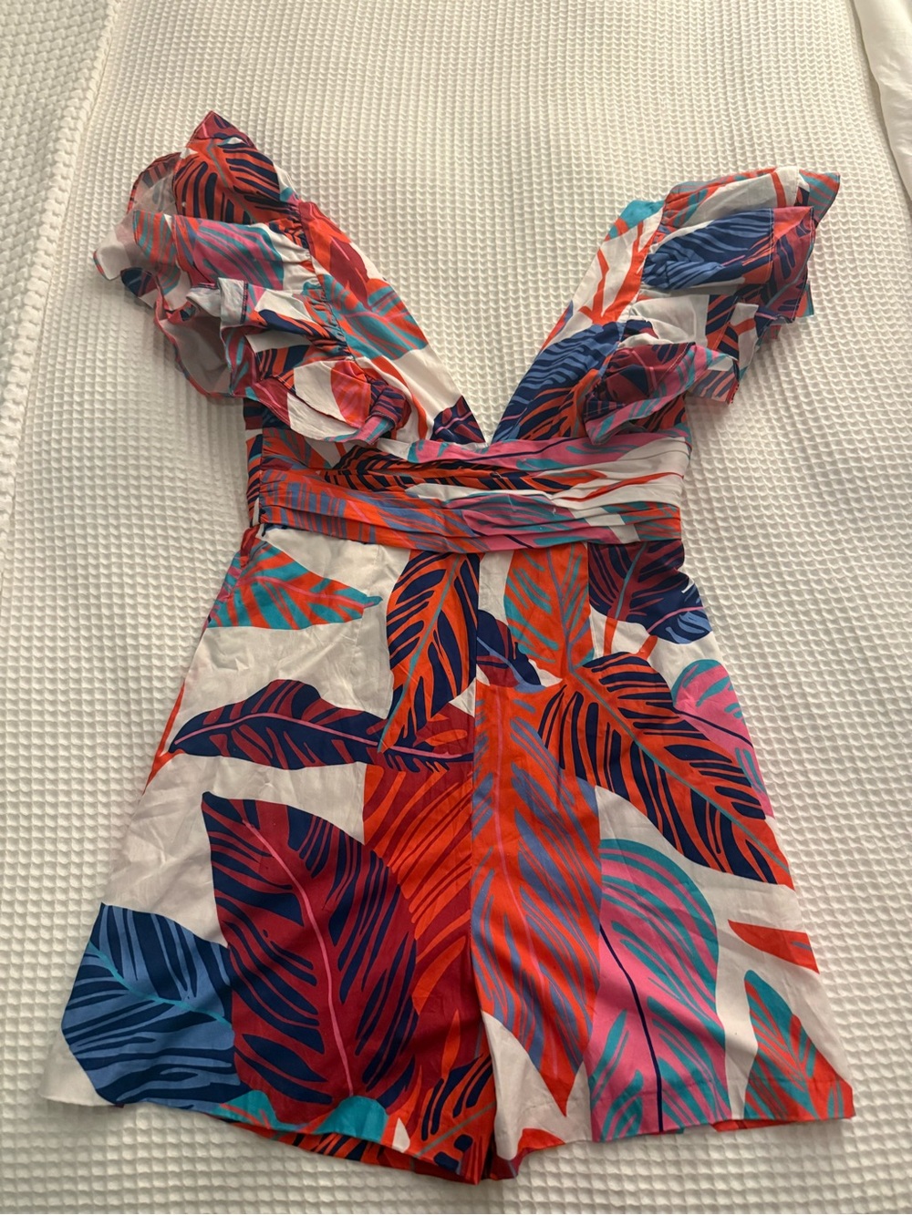 NWT! Anthropologie Puff Sleeve Romper, Mini Dress in White, Orange, Blue, Pink